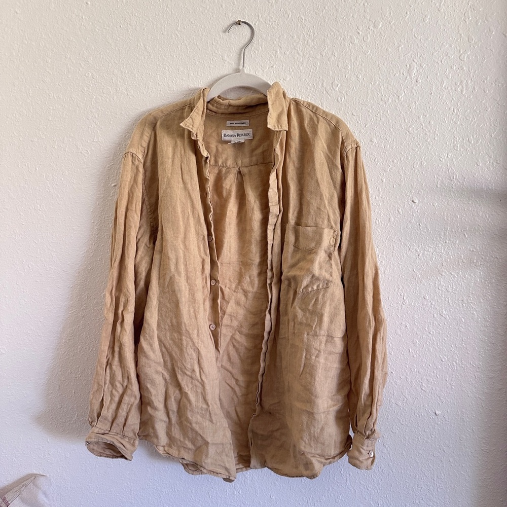 Banana Republic Light Brown Linen Blouse